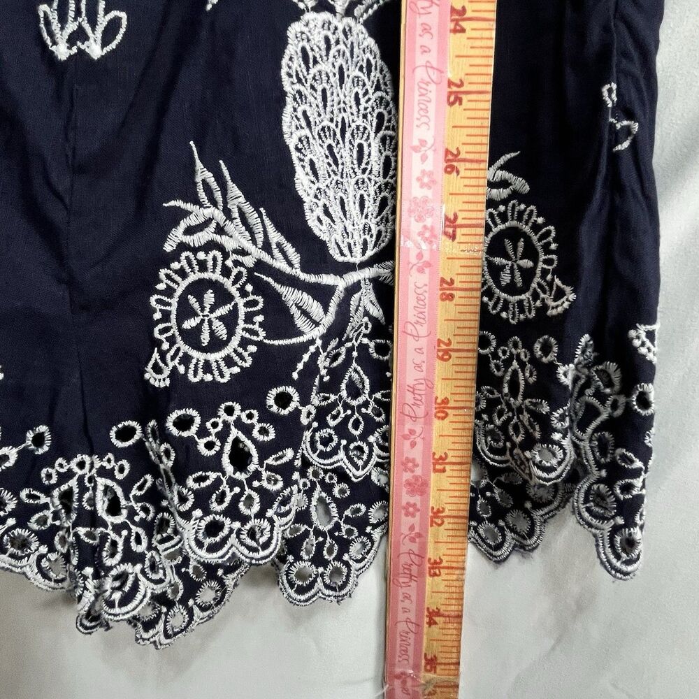 Farm Rio Anthropologie Linen Blend Pineapple Embroidered jumpsuit S - Picture 9 of 15